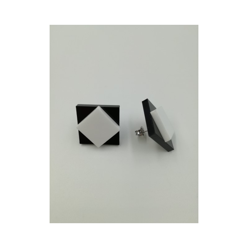 Orecchini quadri mini in rotazione 2