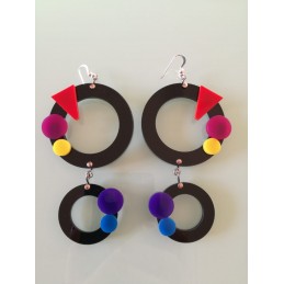 2 moving circles earrings